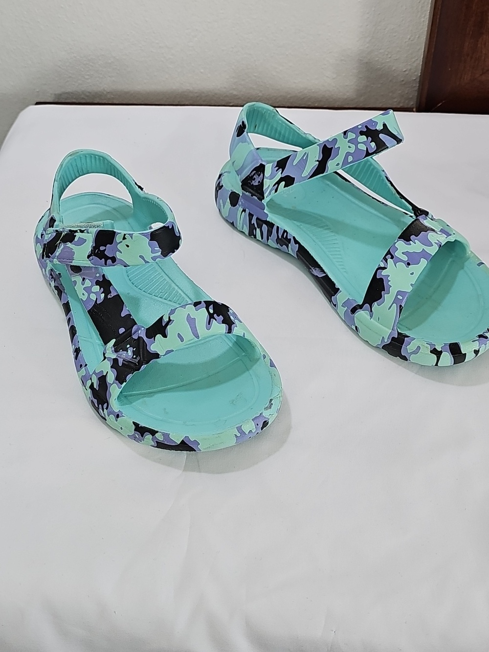 Ocean + Coast Minty Aqua Tie Dye Sandals Size 8 Womens Brands - Picture 7 of 14
